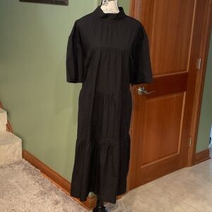 Everlane Black 3/4 Sleeve Dress, Size L